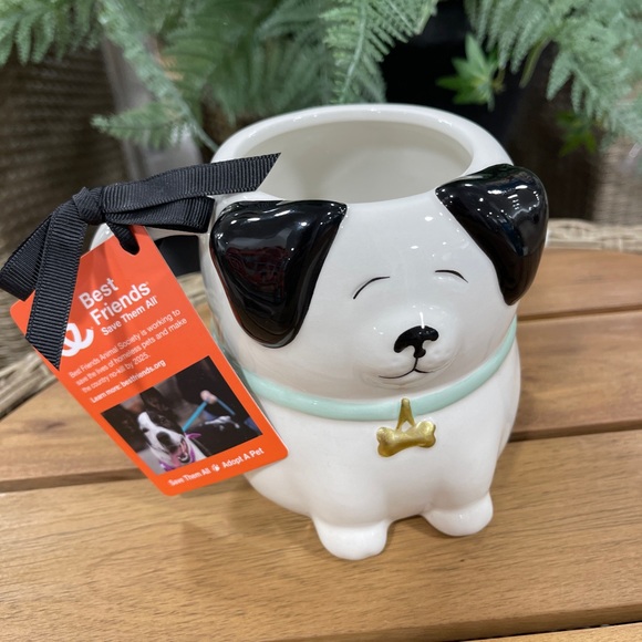 Puppy Dog Mug Black & White Figural Handpainted Ceramic Coffee/Tea Cup NWT - Picture 1 of 5